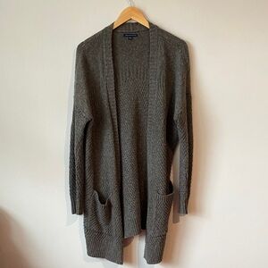 Women's Gray Open Front Sweater